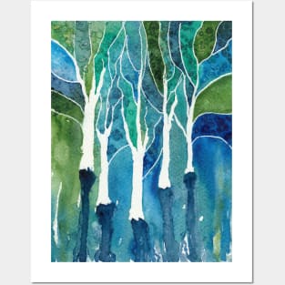 Fantasy Forest in Watercolor Posters and Art